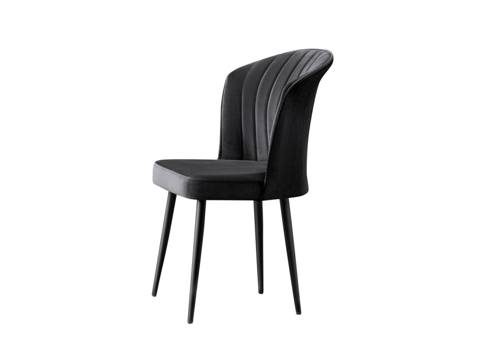 Set van 4 "Rubi" houten stoelen - 52 x 42 x 85 cm - Zwart