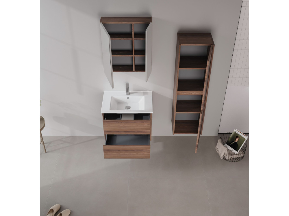 Badkamerkast "Side 40" - 40 x 27 x 138 cm - Dark Walnut