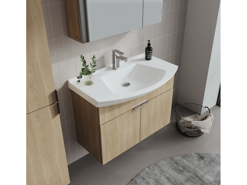 Wastafelmeubel "Purus 80" - 80 x 50 x 58 cm - Sonomo Oak
