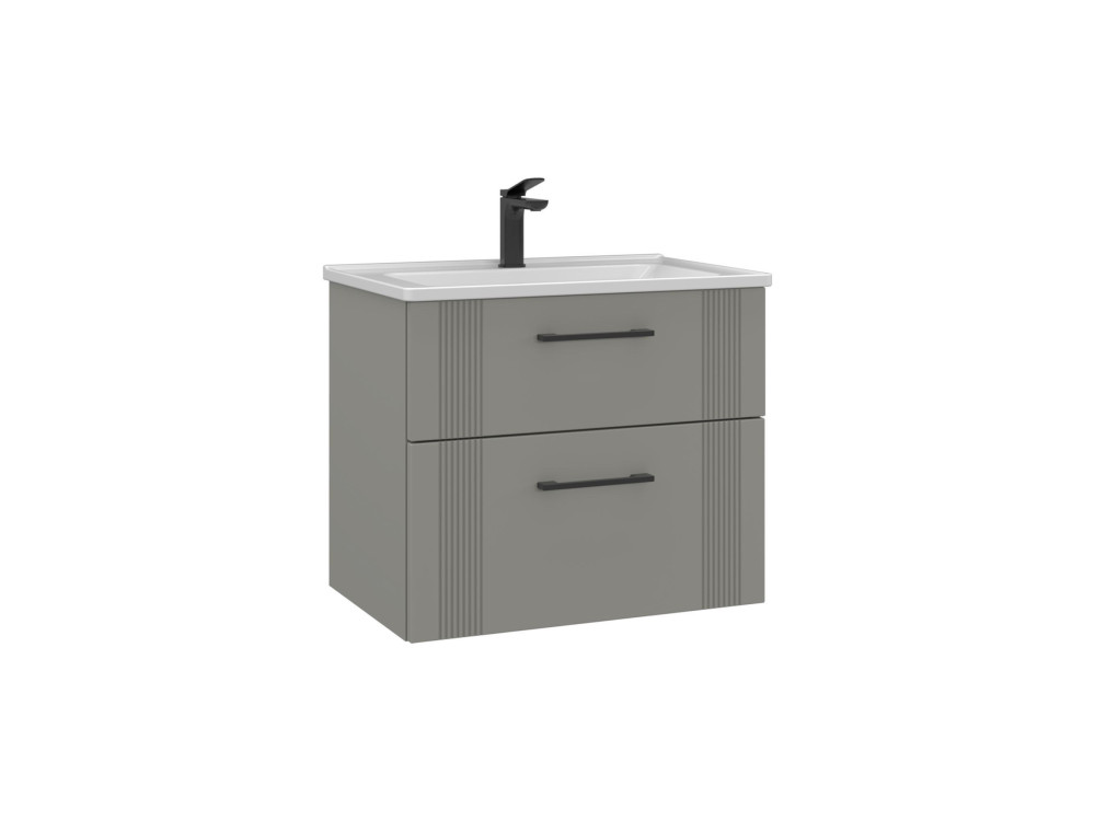 Wastafelmeubel "Bari 65 v2" - 65 x 45 x 55 cm - Matte Cashmere