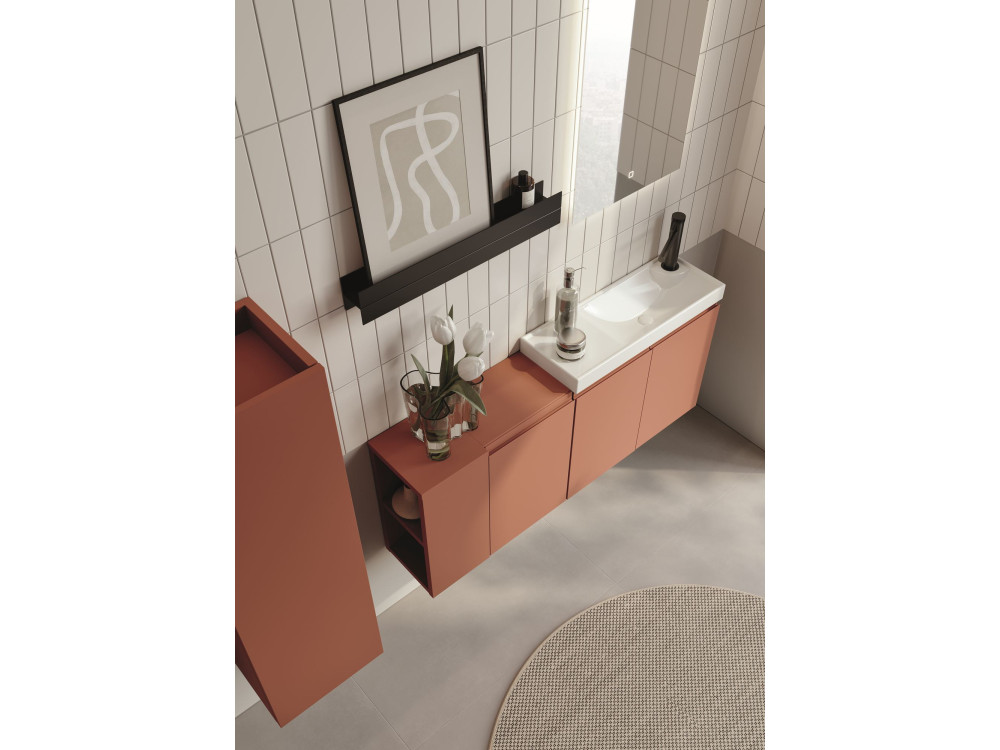 Wastafelmeubel "Ferla 110" - 110 x 22 x 45 cm - Matte Cinnamon