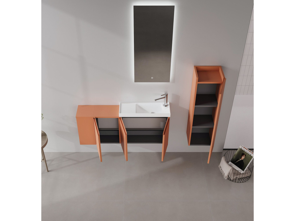 Wastafelmeubel "Ferla 110" - 110 x 22 x 45 cm - Matte Cinnamon