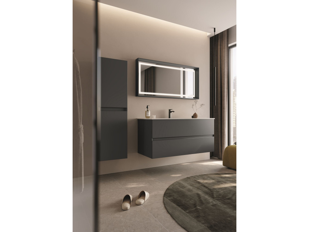 Badkamerkast "Nest 40 v2" - 40 x 32 x 138 cm - Mat antraciet