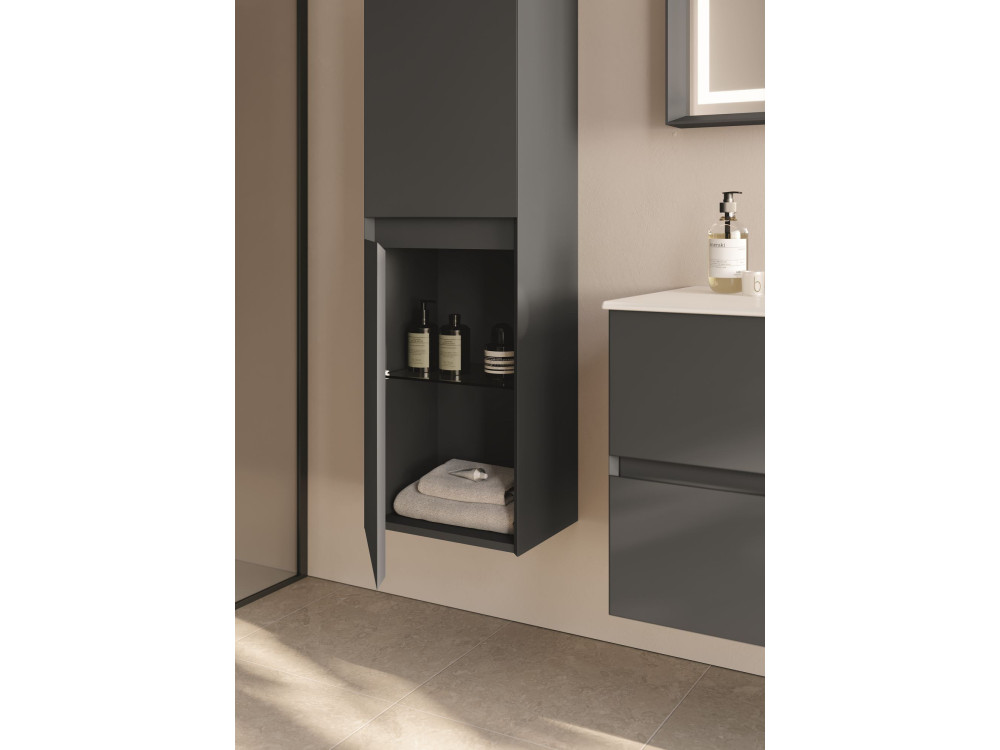 Badkamerkast "Nest 40 v2" - 40 x 32 x 138 cm - Mat antraciet