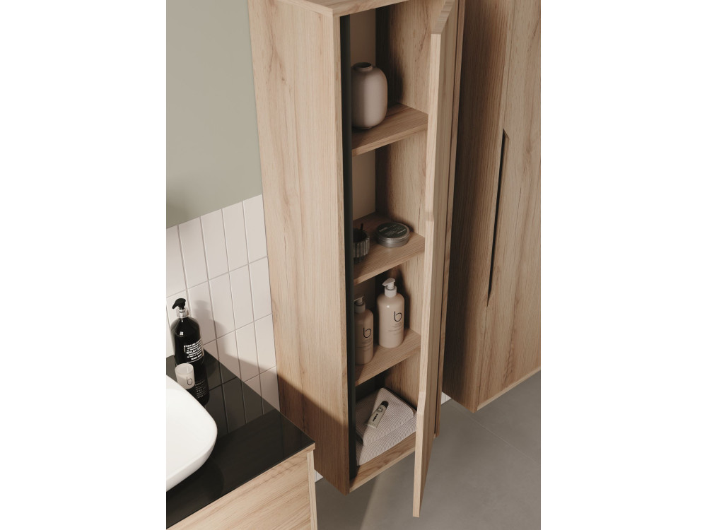 Badkamerkast "Galia 40" - 40 x 30 x 138 cm - Eiken