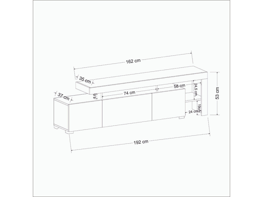 Houten TV-meubel "Beliz" 192 x 37 x 53 cm - Wit