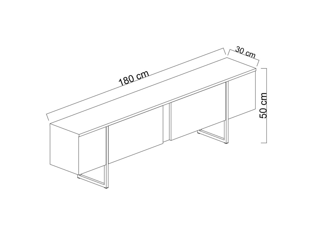 Luxe" houten TV-meubel - 180 x 30 x 50 cm - Bruin