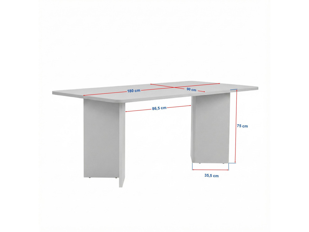 Houten eettafel "Linza" 180 x 90 x 75 cm - Zwart hout
