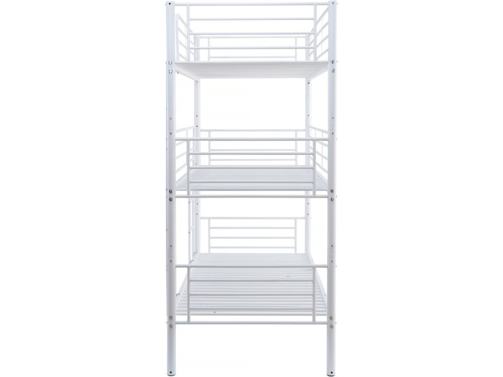 Stapelbed metaal 3 eenpersoonsbedden "Havin" - 90 x 190 cm - Wit