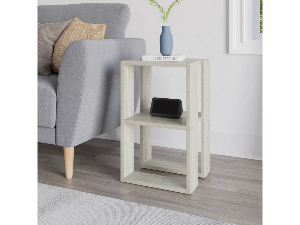 Houten nachtkastje "Lonie" 30 x 30 x 55 cm - Travertin