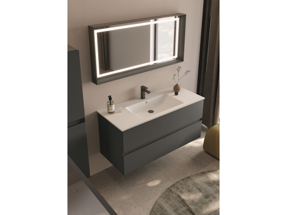 Wastafelmeubel "Nest 121 v2" - 121 x 51 x 55 cm - Mat antraciet