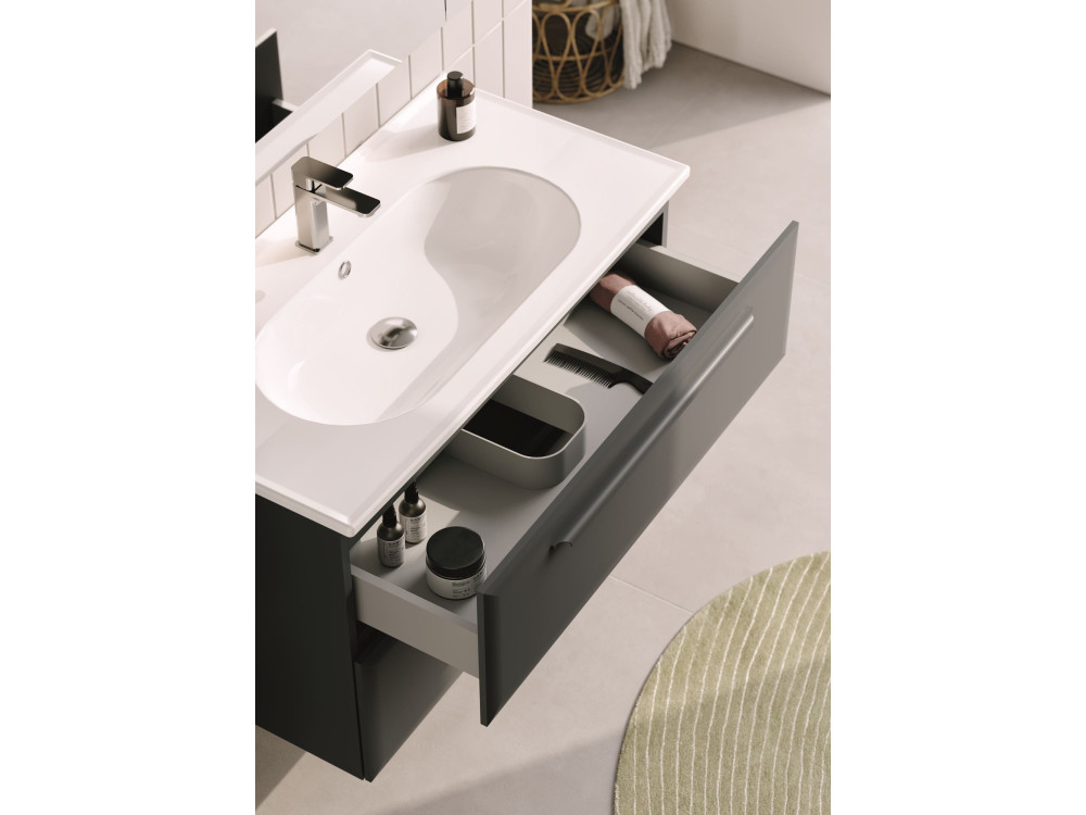 Wastafelmeubel "Nuvola 100 v2" - 100 x 50 x 62 cm - Antraciet