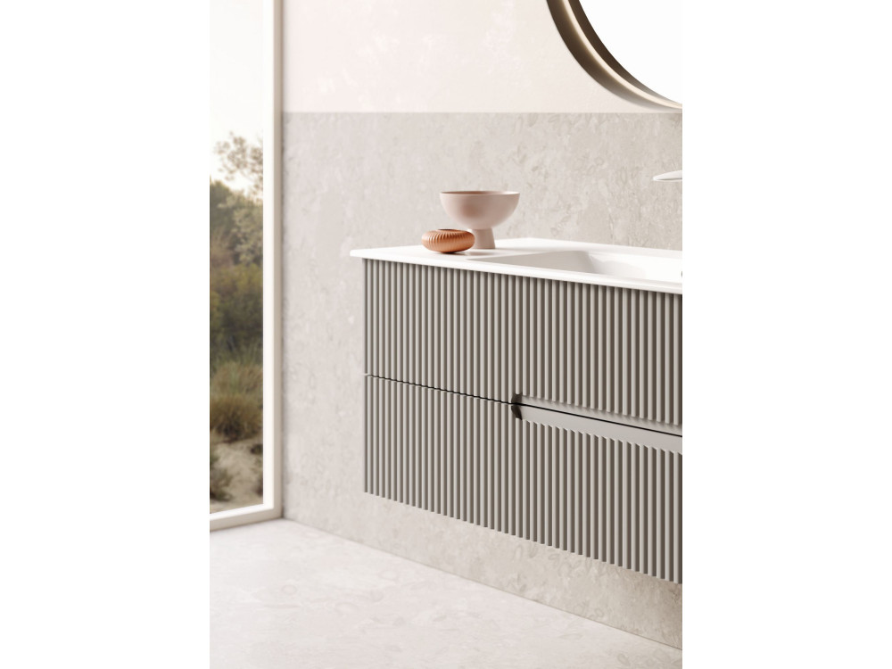 Wastafelmeubel met spiegel (2-delig) "Moonlight 120 v2" - 121 x 51 x 51 cm - Matte Mink