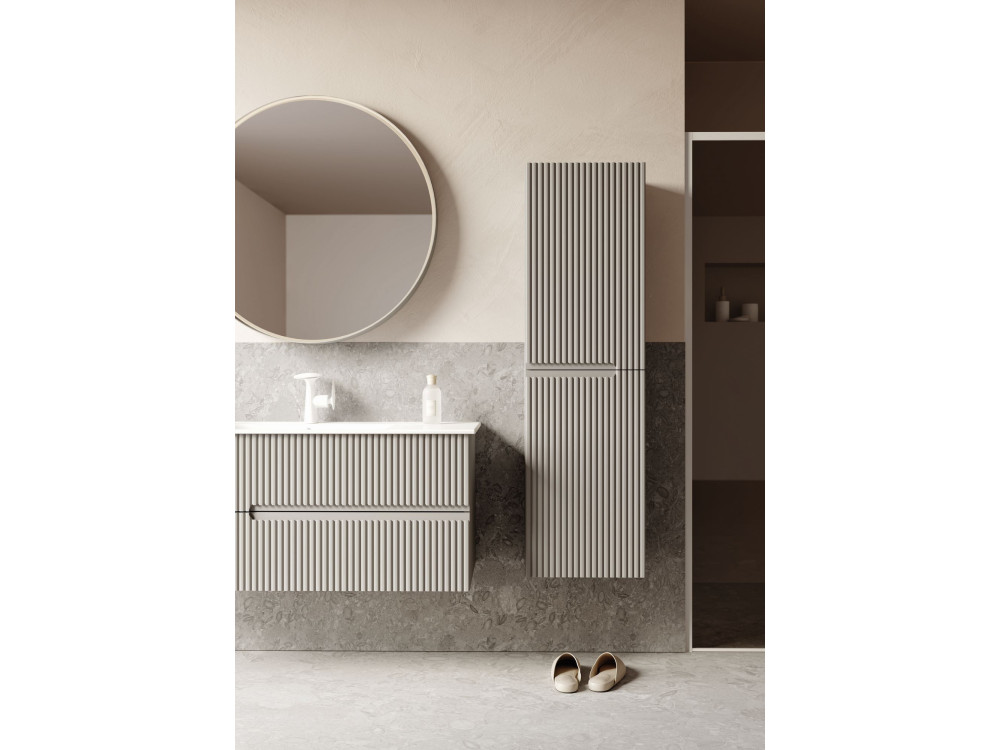 Wastafelmeubel met spiegel (2-delig) "Moonlight 120 v2" - 121 x 51 x 51 cm - Matte Mink