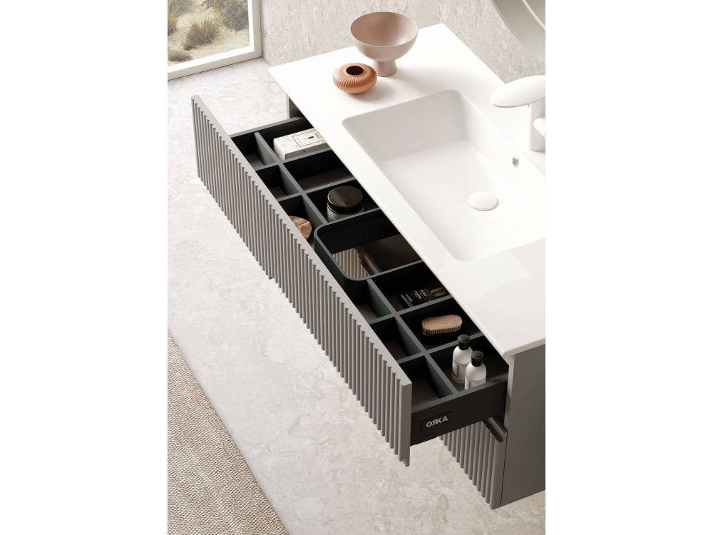Wastafelmeubel met spiegel (2-delig) "Moonlight 120 v2" - 121 x 51 x 51 cm - Matte Mink