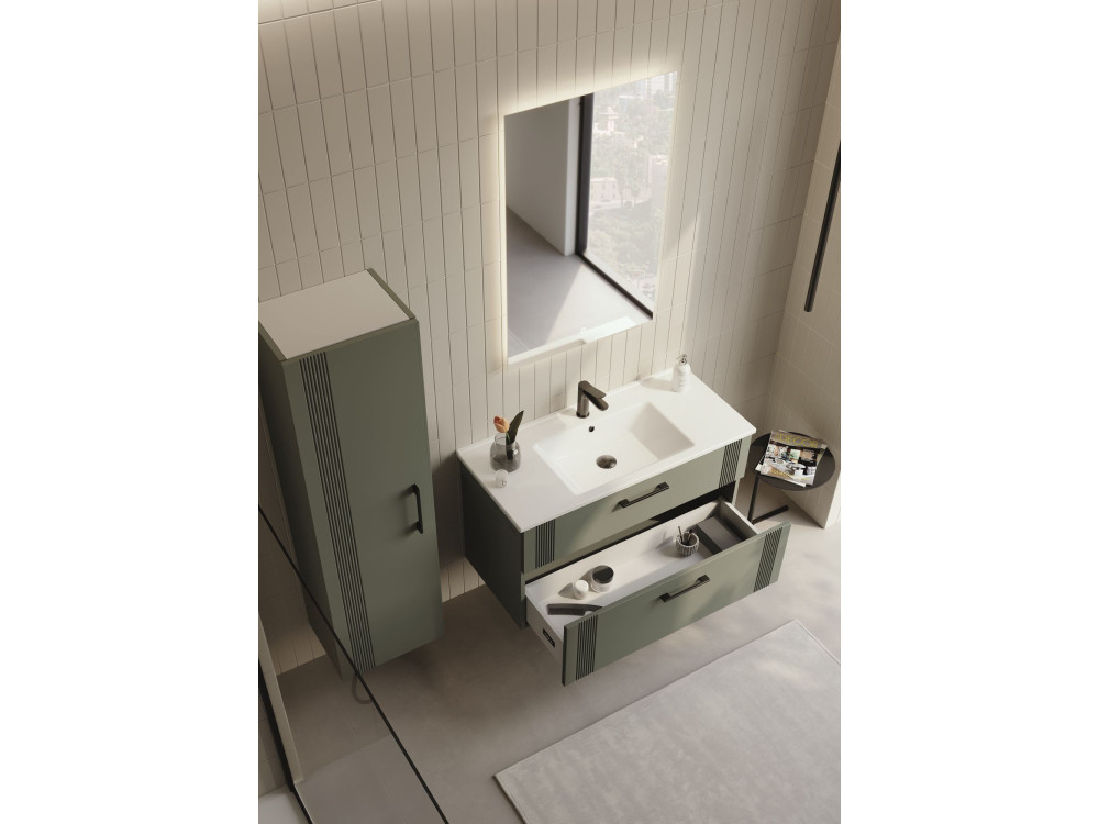 Wastafelmeubel "Bari 100 v2" - 100 x 45 x 55 cm - Matte Green