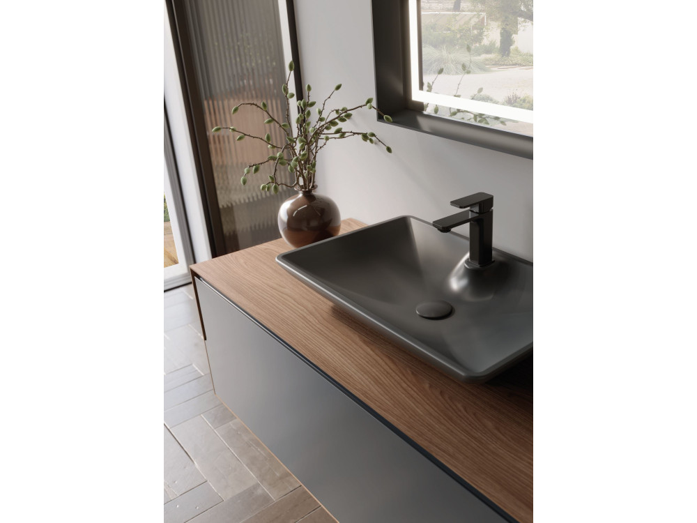 Wastafelmeubel "Craft 120" - 120 x 50 x 40 cm - Walnoot / Antraciet