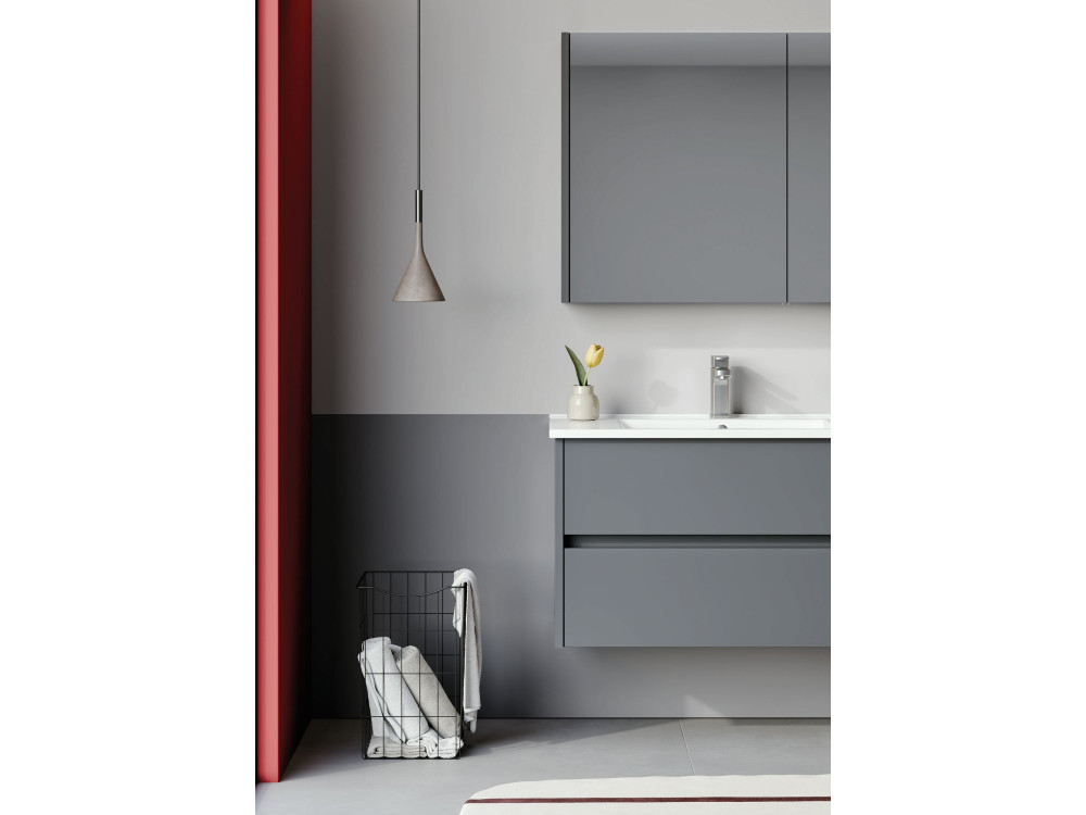Wastafelmeubel met spiegel (2-delig) "Arno 85" - 85 x 45 x 52 cm - Grijs