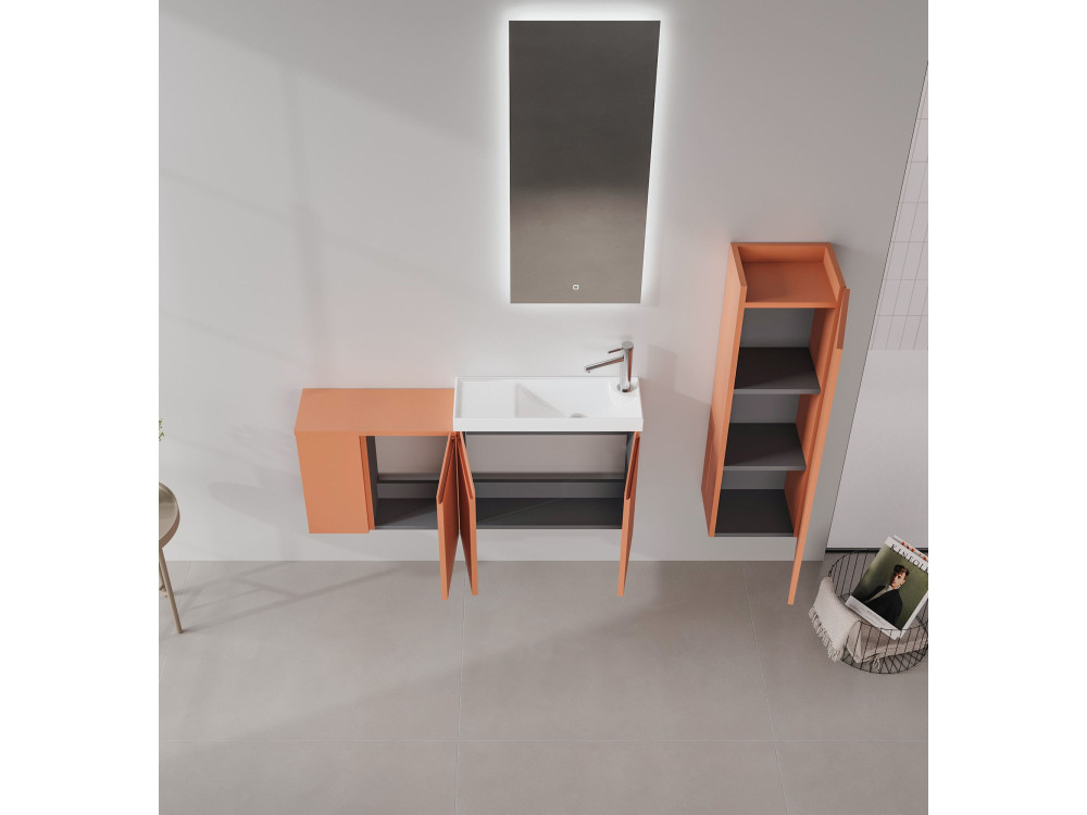 Wastafelmeubel "Ferla 110" - 110 x 22 x 45 cm - Matte Cinnamon