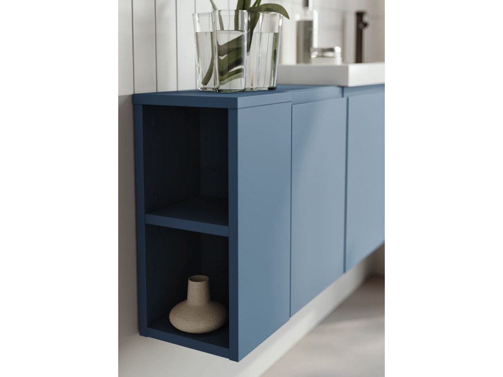 Wastafelmeubel met spiegel (2-delig) "Ferla 110" - 40 x 22 x 45 cm - Matblauw