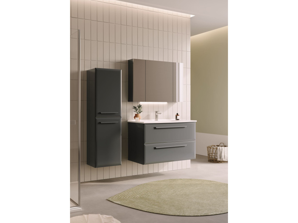 Badkamermeubel met spiegel "Nuvola 100 v2" - 97 x 16 x 66 cm - Antraciet