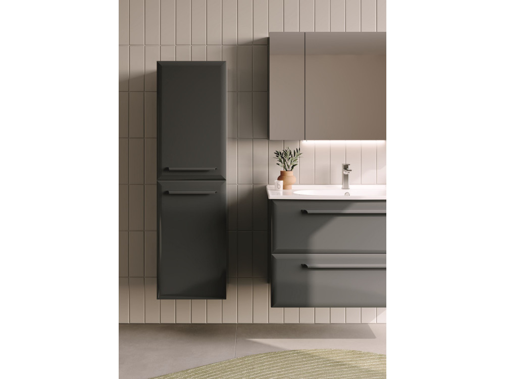 Badkamermeubel met spiegel "Nuvola 100 v2" - 97 x 16 x 66 cm - Antraciet