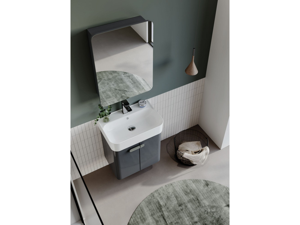 Badkamermeubel met spiegel "Orbit 50" - 50 x 16 x 71 cm - antraciet