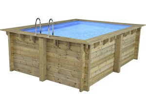 Rechthoekig houten zwembad "Maldives" - 3,20 x 3,20 x 1,24 m