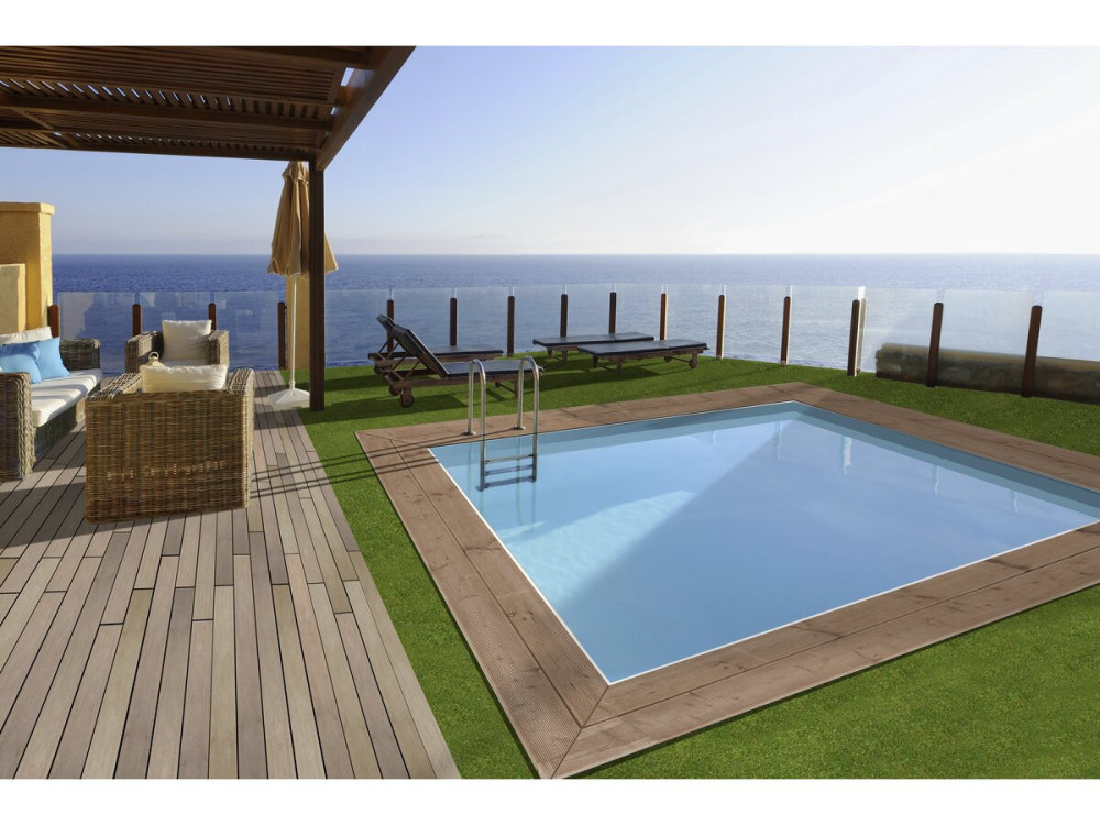 Rechthoekig houten zwembad "Maldives" - 3,20 x 3,20 x 1,24 m