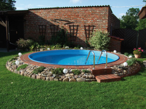 Inbouwpakket rond stalen zwembad - Ø 4,50 x 1,20 m