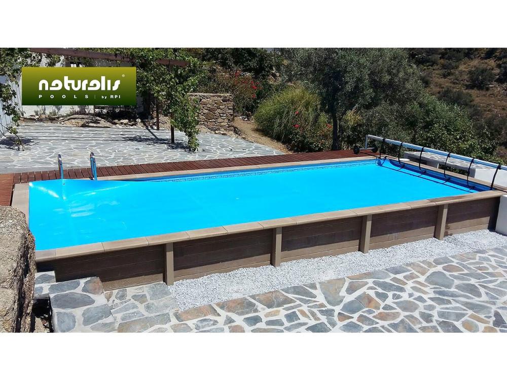 Naturalis" zwembad van houtlook beton - 4,67 x 3,24 x 1,40 m