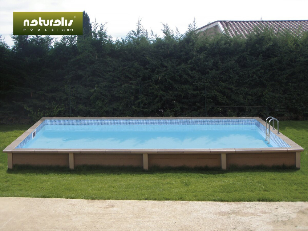 Naturalis" zwembad van houtlook beton - 6,09 x 3,24 x 1,40 m