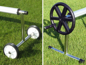 Telescopische aluminium haspel met roestvrijstalen voetjes 4 tot 5,50m D80