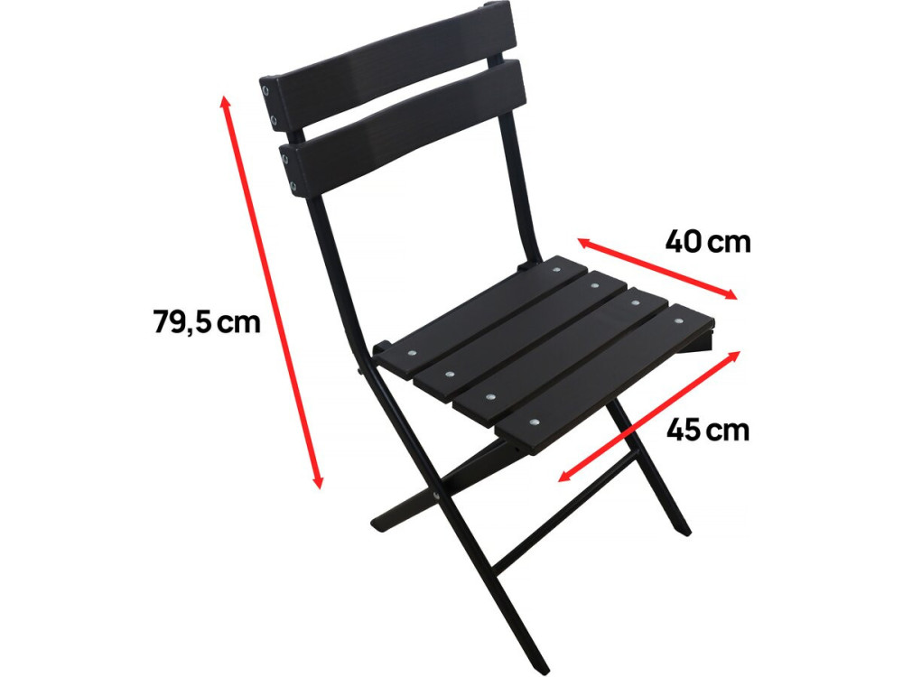 Tuinstoel set 2 stuks inklapbare stoel plastic "Tenerife" - Grijs antraciet