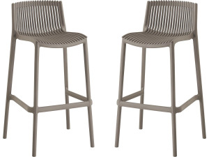 Set van 2 "Néora" kunststof stapelstoelen - Taupe