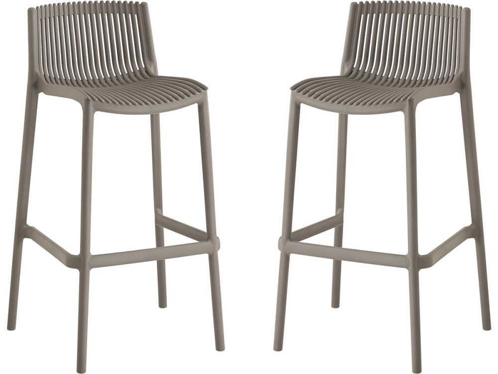 Set van 2 "Néora" kunststof stapelstoelen - Taupe