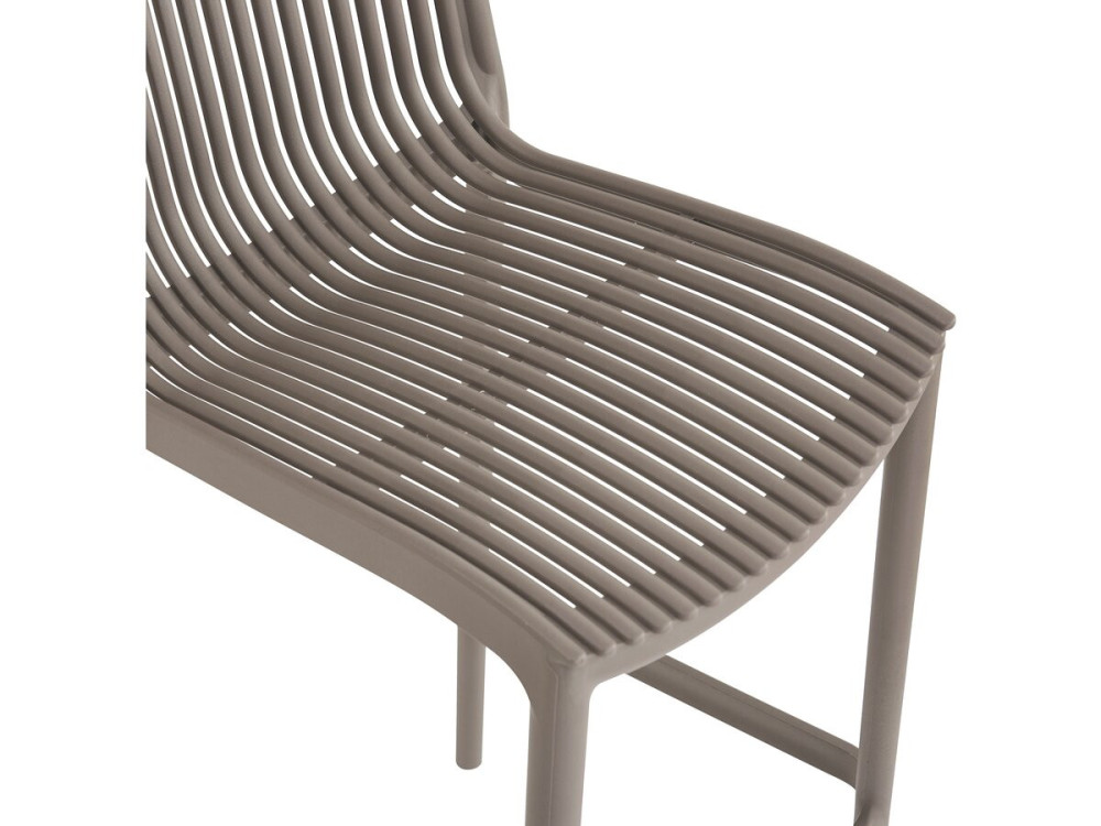 Set van 2 "Néora" kunststof stapelstoelen - Taupe