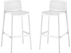 Set van 2 "Néora" kunststof stapelstoelen - Wit