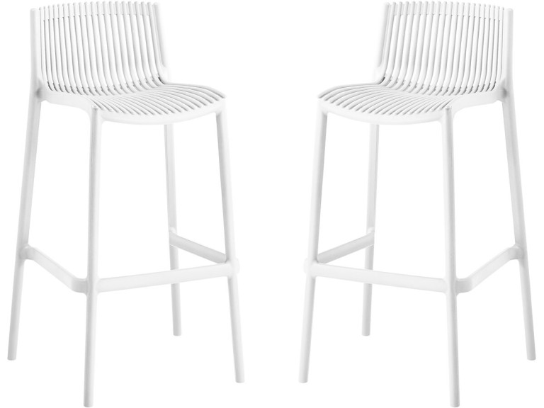 Set van 2 "Néora" kunststof stapelstoelen - Wit
