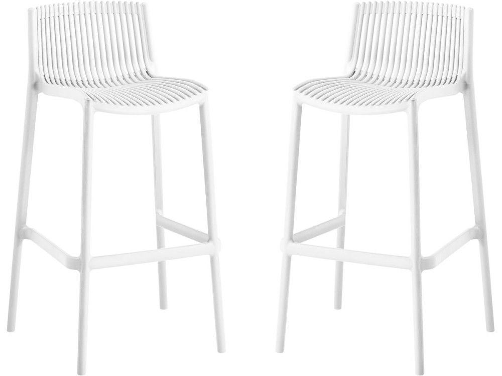 Set van 2 "Néora" kunststof stapelstoelen - Wit