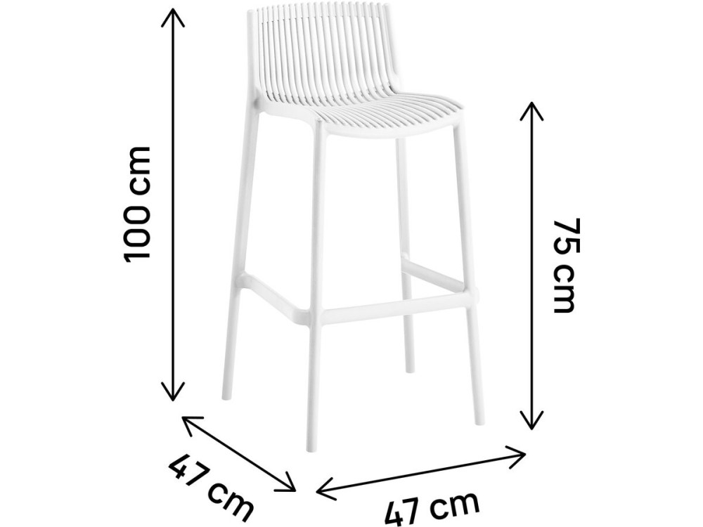 Set van 2 "Néora" kunststof stapelstoelen - Wit