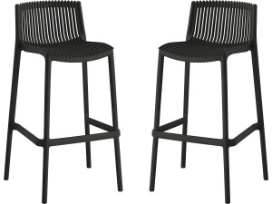 Set van 2 "Néora" kunststof stapelstoelen - Zwart