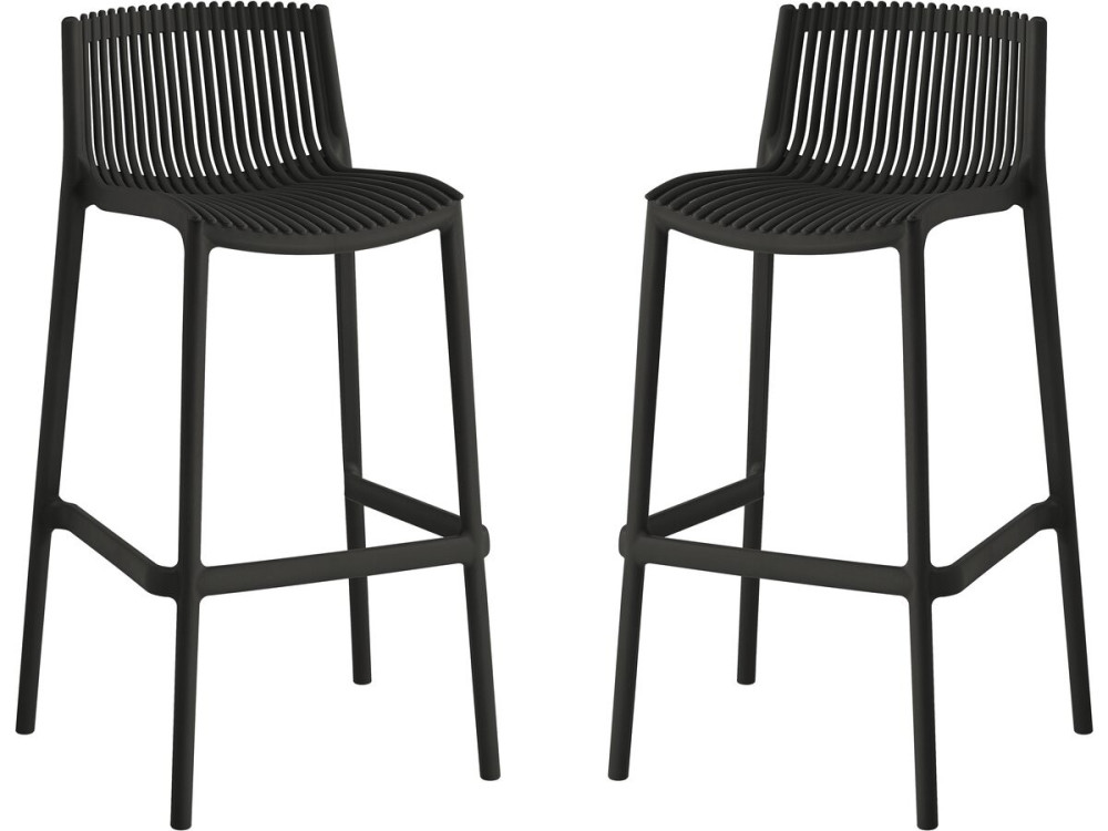 Set van 2 "Néora" kunststof stapelstoelen - Zwart