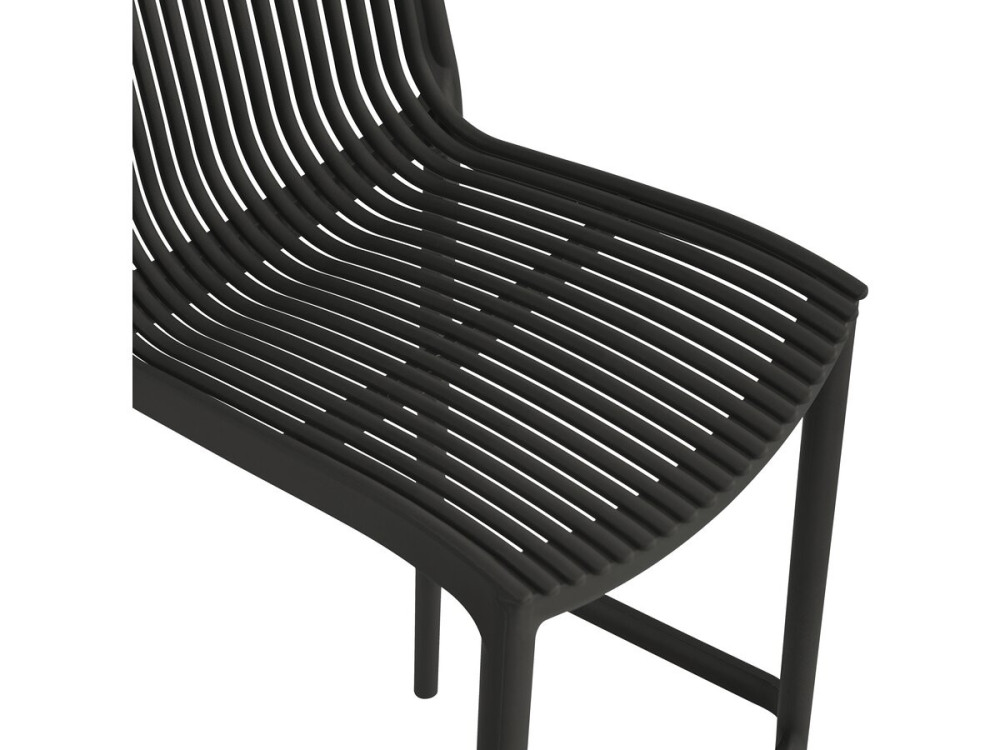 Set van 2 "Néora" kunststof stapelstoelen - Zwart