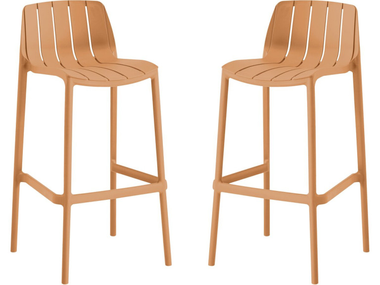 Set van 2 "Vaena" stapelbare tuinstoelen - Oranje