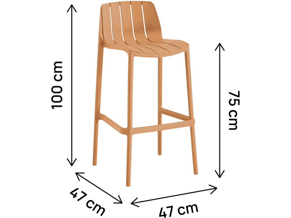 Set van 2 "Vaena" stapelbare tuinstoelen - Oranje