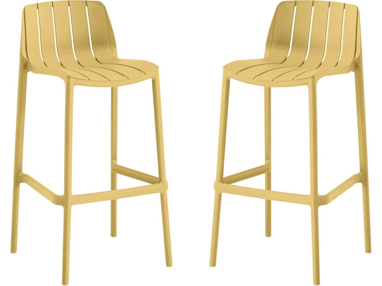 Set van 2 "Vaena" stapelbare tuinstoelen - Geel
