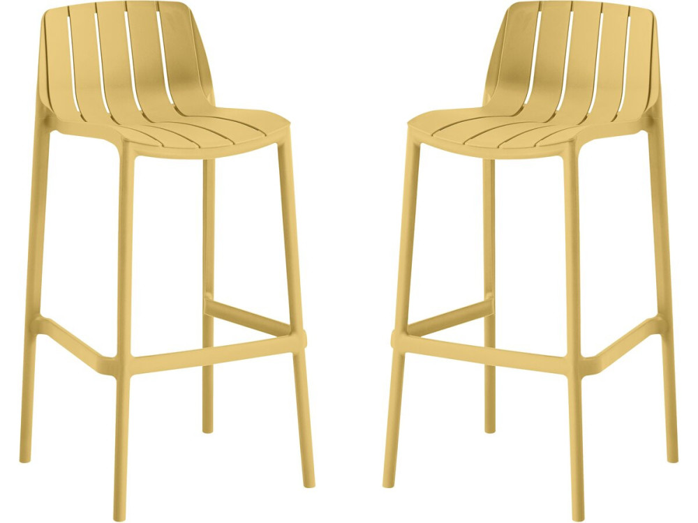 Set van 2 "Vaena" stapelbare tuinstoelen - Geel
