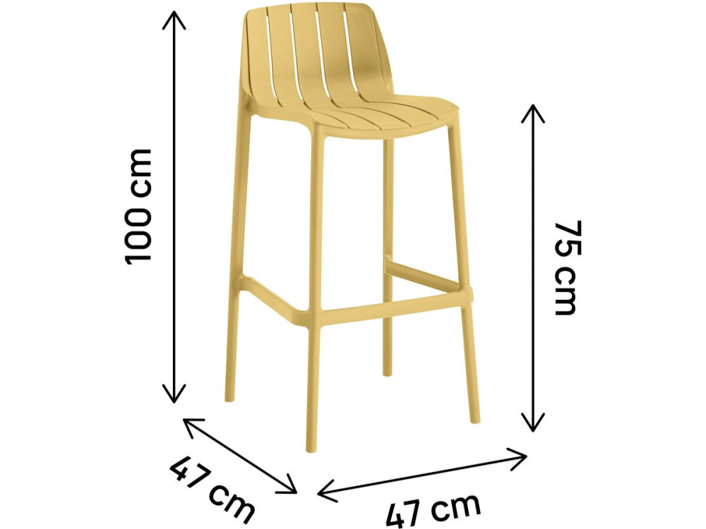 Set van 2 "Vaena" stapelbare tuinstoelen - Geel