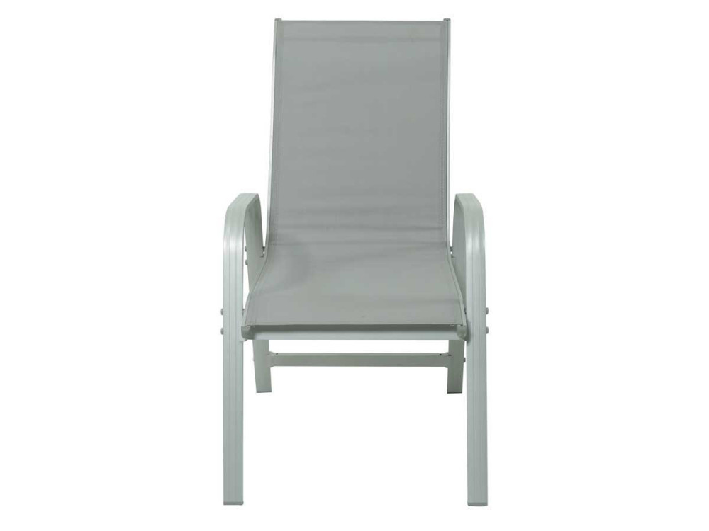 Tuinstoel fauteuil stoel tuin aluminium/textileen "Porto" - Phoenix - Grijs lichtgrijs - Set 2 stuks
